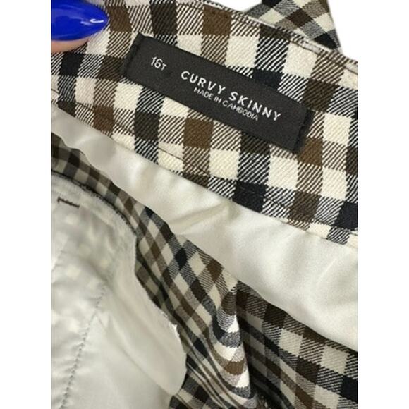 LOFT Brown & Black Check Curvy SKinny Pants Women's 16T 16 Tall - Picture 4 of 5